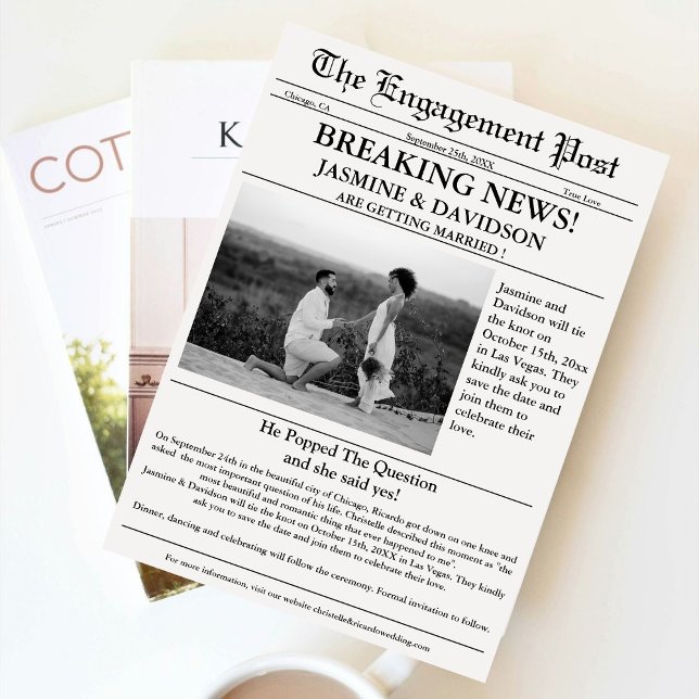 Invitation Mariage du journal Calligraphie moderne enregistre (Créateur téléchargé)