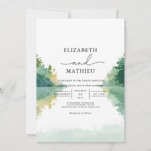 Invitation Mariage du lac verdoyant