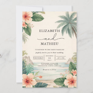 Invitation Mariage du paradis floral tropical
