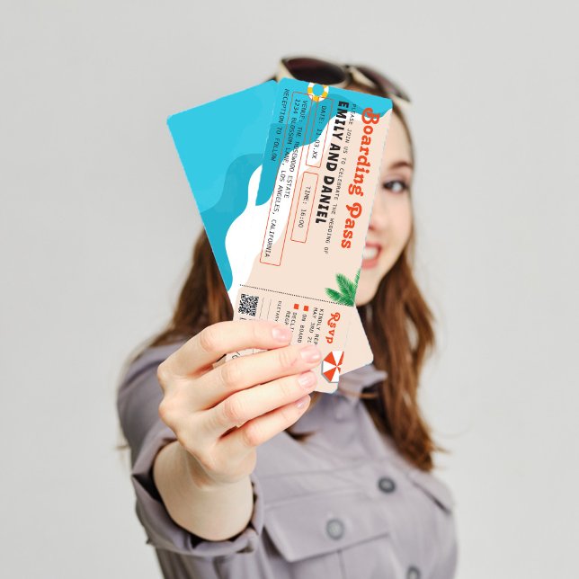 Invitation Mariage du Pass d'embarquement de destination de l (Créateur téléchargé)