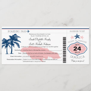 Invitation Mariage du Pass d'embarquement jamaïcain