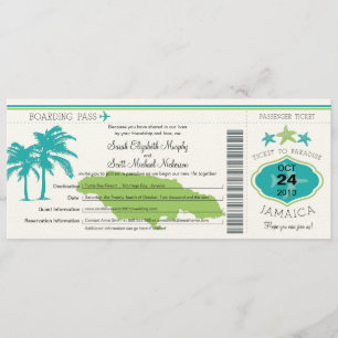 Invitation Mariage du Pass d'embarquement jamaïcain