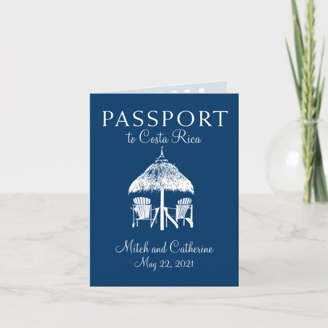 Invitation Mariage du passeport bleu de la marine Costa Rica (Devant)