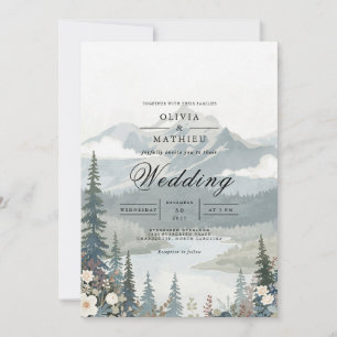 Invitation Mariage du paysage de montagne Serene