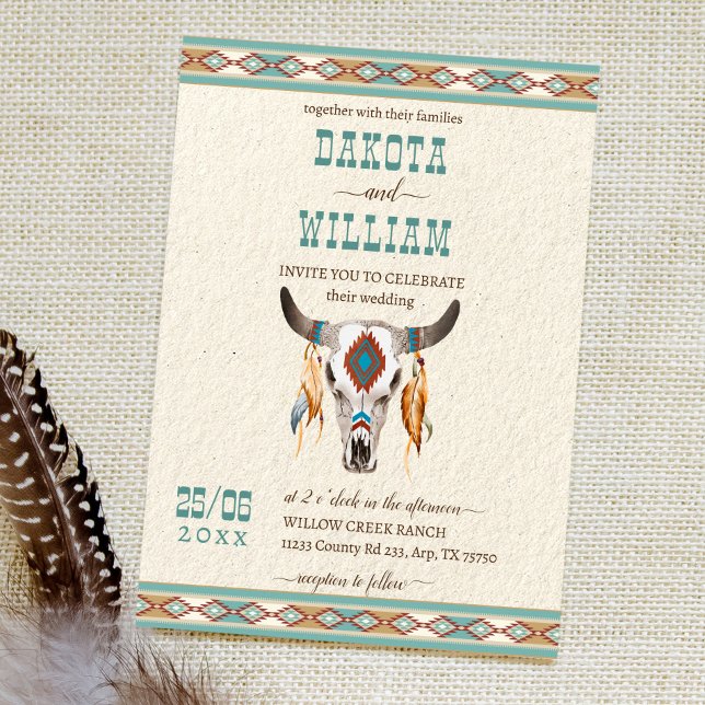 Invitation Mariage du ranch tribal boho du sud-ouest (Créateur téléchargé)