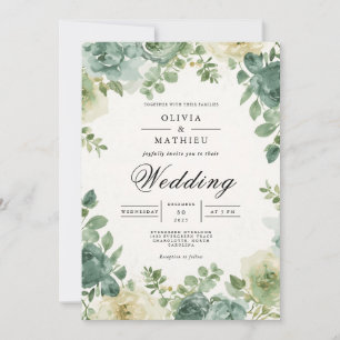 Invitation Mariage du romantisme floral de Sage