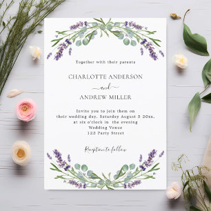 Invitation Mariage du soir de la Lavande eucalyptus