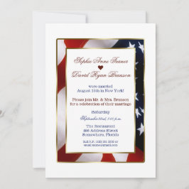 Invitation Mariage du soir du drapeau américain Patriotic Gol