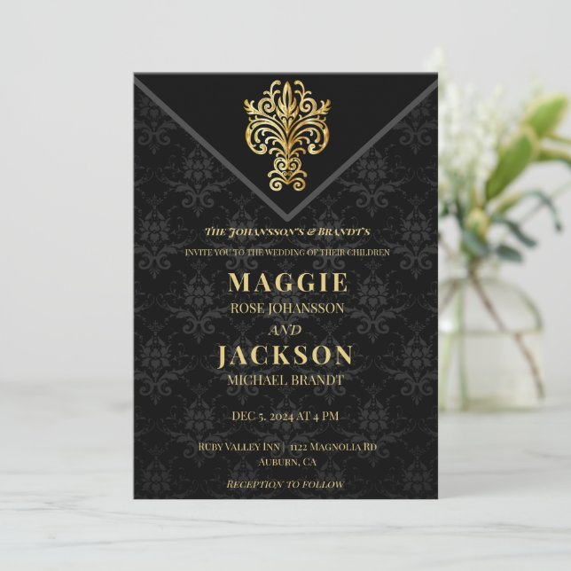 Invitation Mariage du soir glamour (Debout devant)