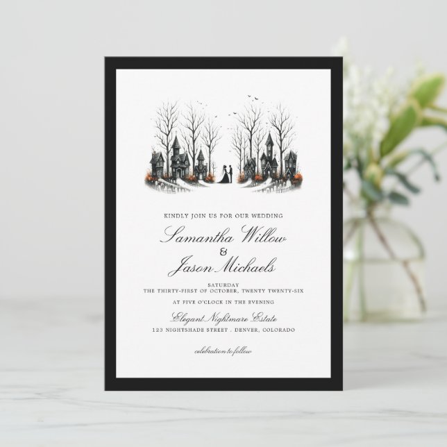 Invitation Mariage du village d'Halloween (Debout devant)