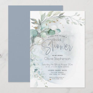 Invitation Mariage Dusty Blue Over the Moon in Love