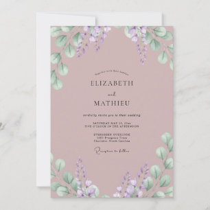 Invitation Mariage Dusty Mauve Wisteria