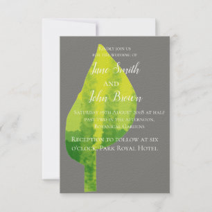 Invitation Mariage éco-naturel de la feuille verte
