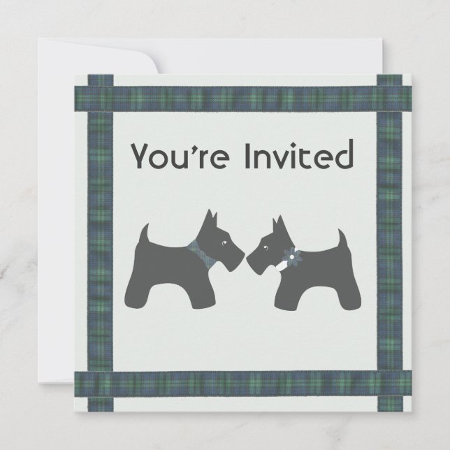 Invitation Mariage écossais avec thème tatan (Devant)