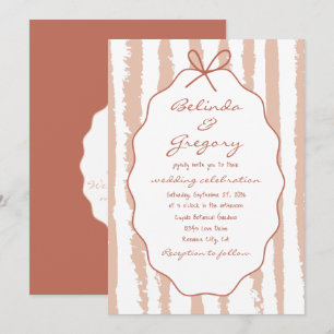 Invitation Mariage écrit main rayures capricieuses