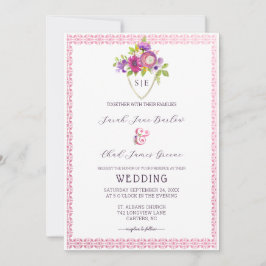 Invitation Mariage Eggplant Mulberry Crest