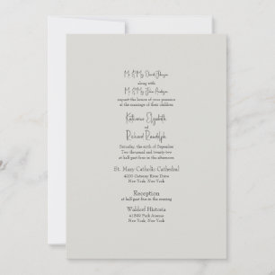 Invitation Mariage Église Beige Croix Eucalyptus 