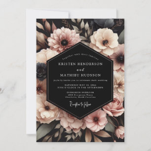 Invitation Mariage Élégance Florale Rose Tendre