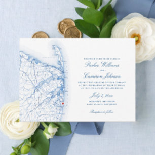 Invitation Mariage élégant à Long Branch New Jersey