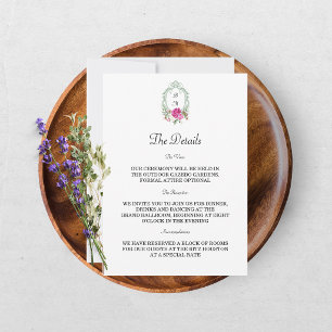 Invitation Mariage Élégant à Monogramme de Pivoine Rose Flora