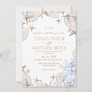 Invitation Mariage élégant à Ocean Beach