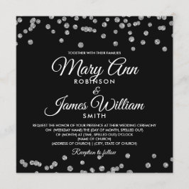 Invitation Mariage élégant Argent Faux Parties scintillant Co