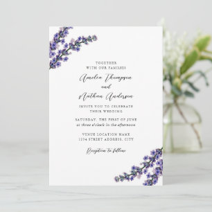 Invitation Mariage Élégant au Lavande Violet