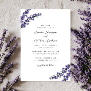 Invitation Mariage Élégant au Lavande Violet