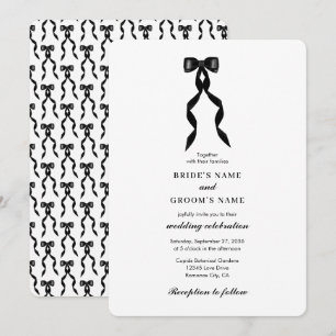 Invitation Mariage élégant au ruban noir