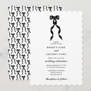 Invitation Mariage élégant au ruban noir