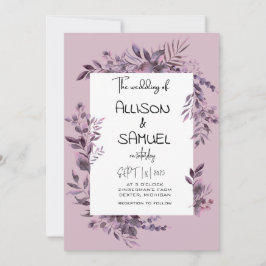 Invitation Mariage Élégant avec Bordure de Verdure 