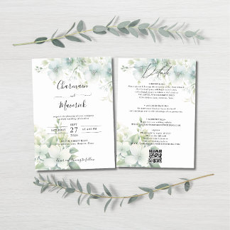 Invitation Mariage élégant avec code QR Budget Végétal