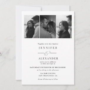 Invitation Mariage élégant avec collage de photos