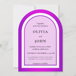 Invitation Mariage élégant avec dégradé de violet