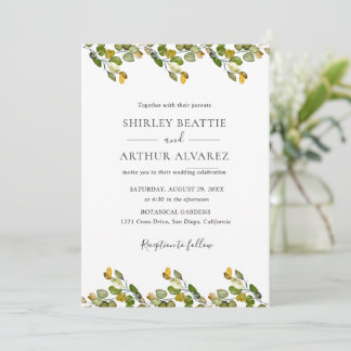 Invitation Mariage Élégant avec Verdure d'Eucalyptus