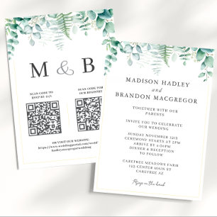 Invitation Mariage Élégant avec Verdure d'Eucalyptus