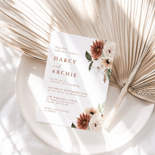 Invitation Mariage Élégant Bohème Floral Toutes Saisons
