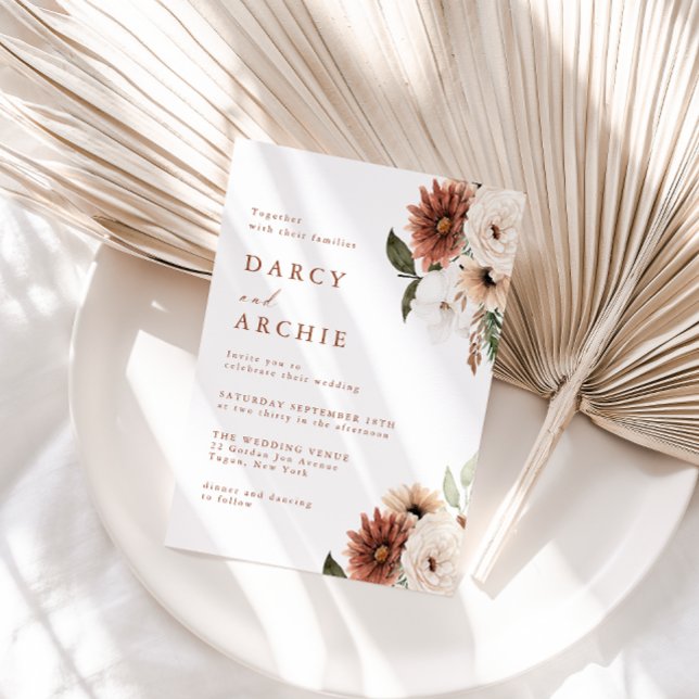 Invitation Mariage Élégant Bohème Floral Toutes Saisons (Créateur téléchargé)