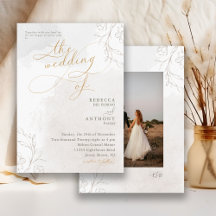Mariage Élégant Botanique Floral Script