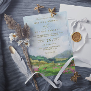 Invitation Mariage Élégant Campagne Grange Western Rustique