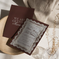 Mariage élégant chocolat brun dentelle vieux riche