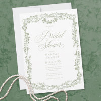 Mariage Élégant Classique avec Cadre Floral Sauge