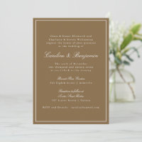 Mariage Élégant Classique Chaud Brun Script