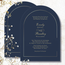 Mariage Élégant Classique Minimal Arch Bleu Marine