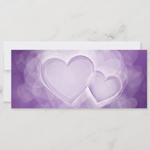 Invitation Mariage élégant Coeurs modernes violet