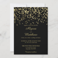 Mariage élégant Confetti de luxe Noir et Or