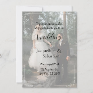 Invitation Mariage élégant dans une forêt brumeuse