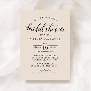 Invitation Mariage Élégant Date Script Mariage Shower de Fian