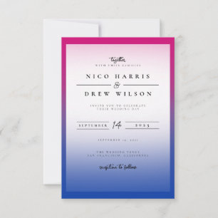 Invitation Mariage élégant de fierté bisexuelle