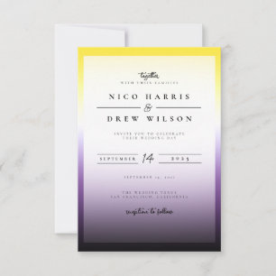 Invitation Mariage élégant de fierté non binaire